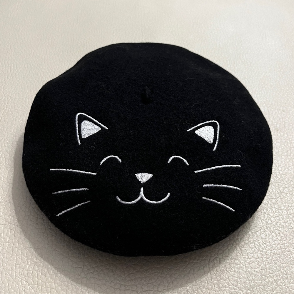 NWT - Laulhere France Heritage 100% Merino Wool Cat Beret - Made in France